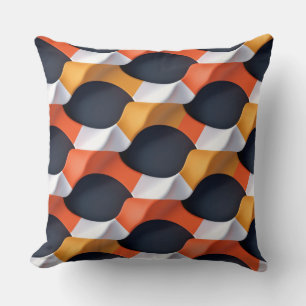 Moderne 3D-golf geometrisch patroon in felle kleur Kussen
