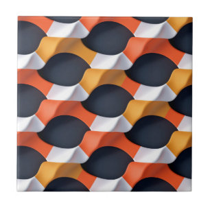 Moderne 3D-golf geometrisch patroon in felle kleur Tegeltje