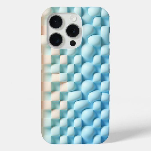 Moderne 3D-golvende blauwe en crème telefoonhoes - Case-Mate iPhone Case (Achterkant)