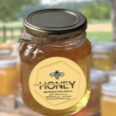 Moderne 3D Hexagon en gestileerde Honingbij Raw Ho Ronde Sticker