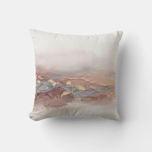 Moderne 3D Impasto Blush Terracotta Goud Kussen