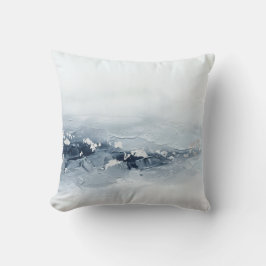 Moderne 3D Impasto Leisteen Stof Blauw Zilver Kussen