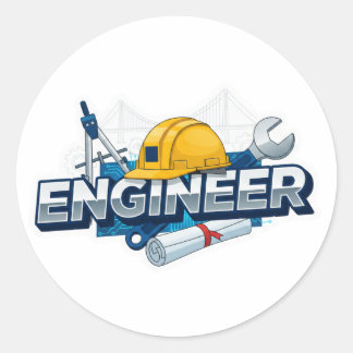 Moderne 3D-ingenieursprofessionaliteit & Grafisch Ronde Sticker