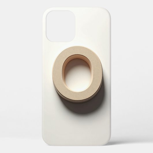 Moderne 3D Letter O Minimalistische Beige Textuur  Case-Mate iPhone Case (Achterkant)