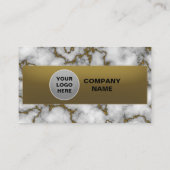 Moderne 3D metallische faux Marble Silver-Gold Foi Visitekaartje (Achterkant)