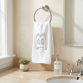 Moderne 3D-omtrek monogram aangepaste letter Handdoek