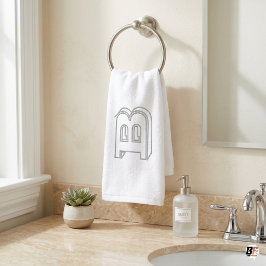 Moderne 3D-omtrek monogram aangepaste letter Handdoek