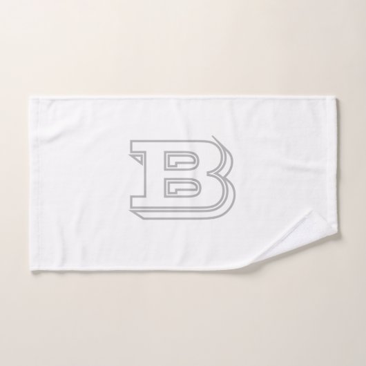 Moderne 3D-omtrek monogram aangepaste letter Handdoek (Handdoek)