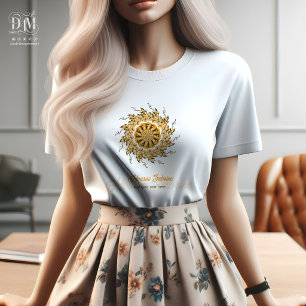 Moderne 3D Oranje Blush Bloemrijke Mandala Doodle T-shirt