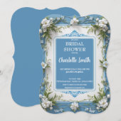 Moderne 3D-porselein chinoiserie bruidsdouche Save The Date (Voorkant / Achterkant)