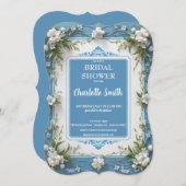 Moderne 3D-porselein chinoiserie bruidssluier Save The Date (Voorkant / Achterkant)