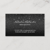 Moderne 3D Rode Lippen Zilveren Glitter Make-up Ar Visitekaartje (Achterkant)