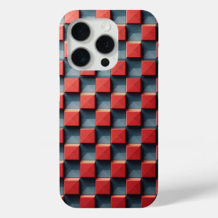 Moderne 3D rode piramide telefoonhoes Abstracte ge iPhone 15 Pro Case