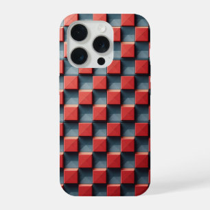 Moderne 3D rode piramide telefoonhoes Abstracte ge iPhone 15 Pro Case