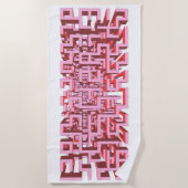 Moderne 3D Roze Doolhof Strandhanddoek Strandlaken (Voorkant)