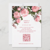 Moderne 3D Rozen Wilde Bloemen Bruiloft Kaart (Achterkant)