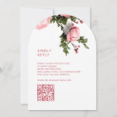 Moderne 3D Rozen Wilde Bloemen Bruiloft Kaart (Achterkant)
