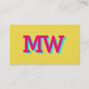 Moderne 3D-schaduwen zien er geel uit in de pop Visitekaartje