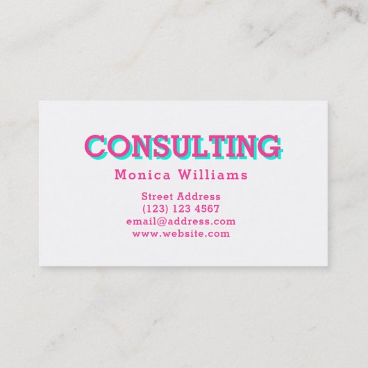 Moderne 3D-schaduwen zien er geel uit in de pop Visitekaartje (Achterkant)