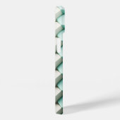 Moderne 3D-telgroene en witte geometrische telefoo Case-Mate iPhone Case (Achterkant / Rechts)
