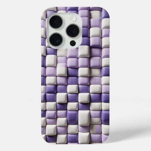 Moderne 3D Zachte Paarse & Witte Kubus Hoes - Abst (Achterkant)