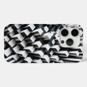 Moderne 3D zwart-wit geometrische telefoonhoes Case-Mate iPhone Case (Achterkant (horizontaal))
