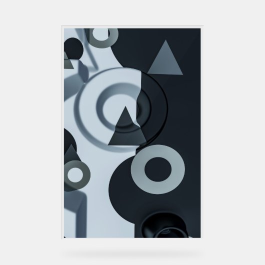 Moderne 3D zwart-wit kunst Acryl Bord (Voorkant)