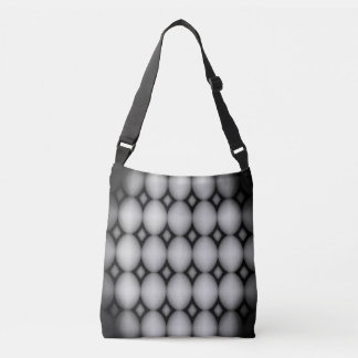Moderne 3D Zwarte en Grijze Geometrische Bol Patro Crossbody Tas