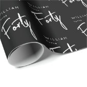 Moderne 400e verjaardag zwarte mannen 40e verjaard cadeaupapier (Rol Hoek)