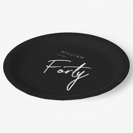 Moderne 400e verjaardag zwarte mannen 40e verjaard papieren bordje (Gekanteld)