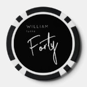 Moderne 400e verjaardag zwarte mannen 40e verjaard poker chips (Achterkant)