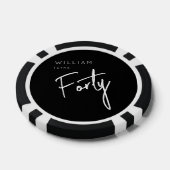 Moderne 400e verjaardag zwarte mannen 40e verjaard poker chips (Enkel)