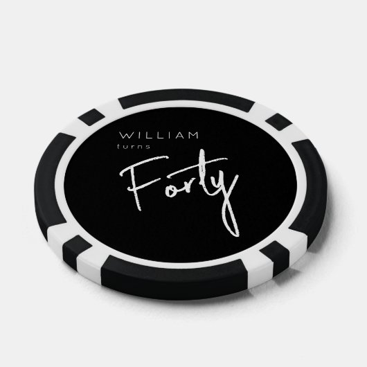 Moderne 400e verjaardag zwarte mannen 40e verjaard poker chips (Enkel)