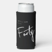 Moderne 400e verjaardag zwarte mannen 40e verjaard seltzer blikjeskoeler (Seltzer Voorkant)