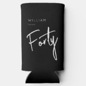 Moderne 400e verjaardag zwarte mannen 40e verjaard seltzer blikjeskoeler (Achterkant)