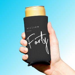 Moderne 400e verjaardag zwarte mannen 40e verjaard seltzer blikjeskoeler