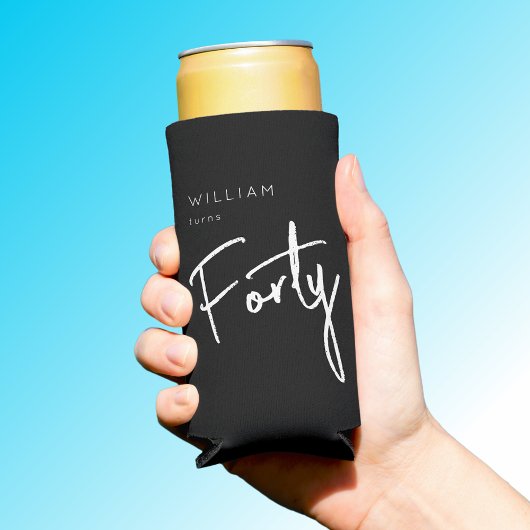 Moderne 400e verjaardag zwarte mannen 40e verjaard seltzer blikjeskoeler