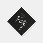 Moderne 400e verjaardag zwarte mannen 40e verjaard servet (Hoek)