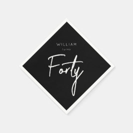 Moderne 400e verjaardag zwarte mannen 40e verjaard servet