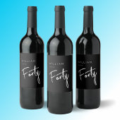 Moderne 400e verjaardag zwarte mannen 40e verjaard wijn etiket