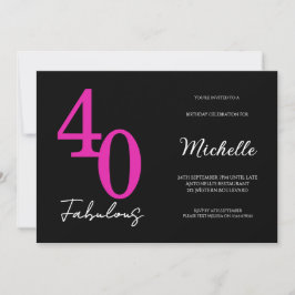 Moderne 40 en Fabulous 40e Verjaardagsfeestje Kaart