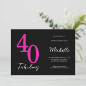 Moderne 40 en Fabulous 40e Verjaardagsfeestje Kaart (Staand voorkant)