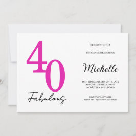 Moderne 40 en Fabulous 40e Verjaardagsfeestje Kaart