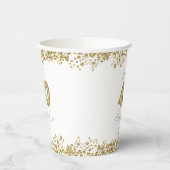 Moderne "40 en Fabulous" Gold Gitter op maat Papieren Bekers (Links)