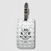 Moderne 40e 50e 60e verjaardag Golf Monogram Golf Bagagelabel (Voorkant (verticaal))