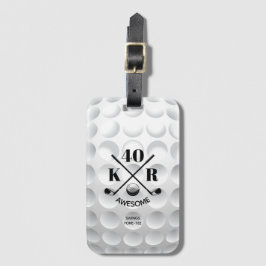 Moderne 40e 50e 60e verjaardag Golf Monogram Golf Bagagelabel