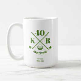 Moderne 40e 50e 60e verjaardag Golf Monogram Golf Koffiemok