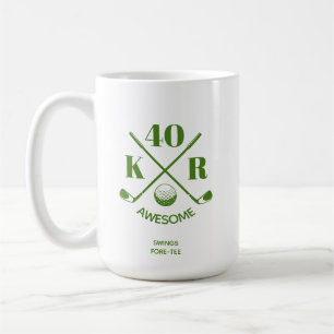 Moderne 40e 50e 60e verjaardag Golf Monogram Golf Koffiemok