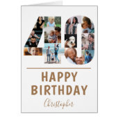 Moderne 40e Gelukkige Verjaardag Fotocollage (Voorkant)