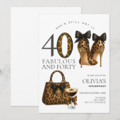 Moderne 40e luipaard- en cheetaprint, trendy veert kaart (Voorkant / Achterkant)